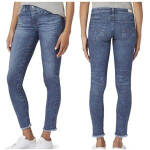 AG Adriano Goldschmied Womens Sz 27 27R Fringe The Legging Ankle Skinny Jeans